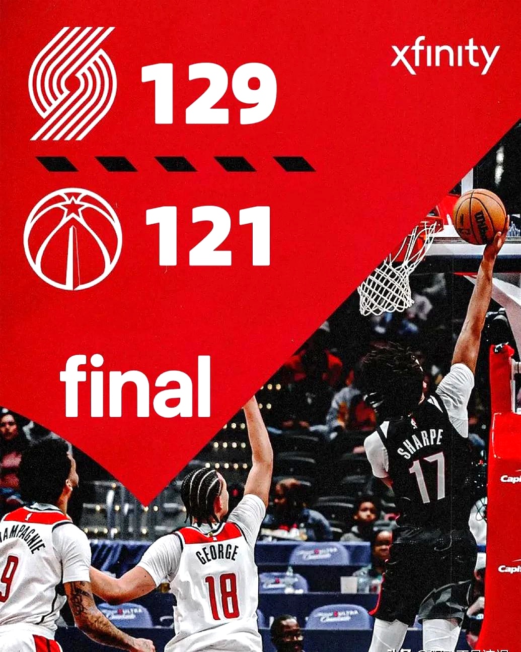 关于76人大胜奇才，结束连败！的信息